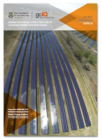 Levelised Cost of Energy (LCOE) of Three Solar PV Technologies Installed at UQ Gatton Campus